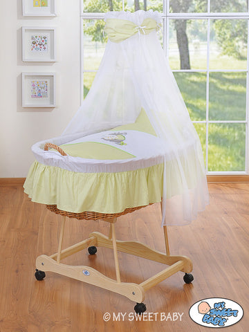 Wicker wiegje Donkey Luca - babybedje - extra comfort en gebruiksgemak met wieltjes