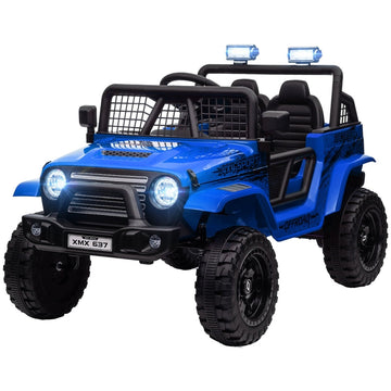 12V elektrische kinderauto met dubbele motoren | Kleur: Blauw | Afmetingen: 67x109x68.5 cm
