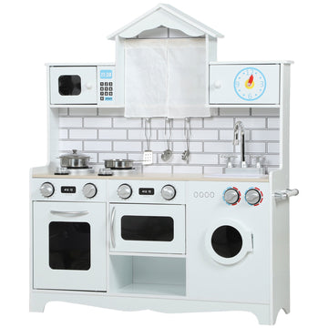 Kinderkeuken speelset met oven, gootsteen en geluid | Kleur: Wit | Afmetingen: 24x79.5x94 cm