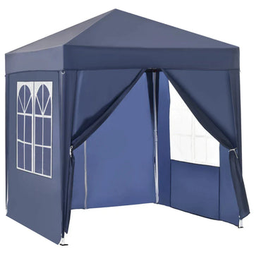 Opvouwbare partytent 2x2 m met zijwanden | Kleur: Blauw | Afmetingen: 200x200x240 cm