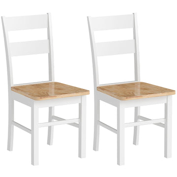 Keukenstoelen set van 2 - Wit en bruin | Kleur: Wit, bruin | Afmetingen: 40x50.5x88.5 cm