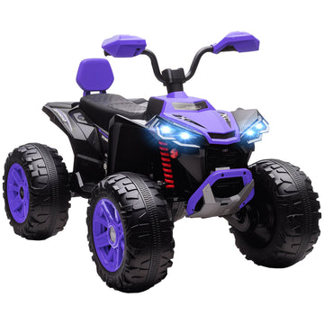 Elektrische kinderquad 24V met MP3 en verlichting | Kleur: Paars, Zwart | Afmetingen: 68.5x109x76 cm
