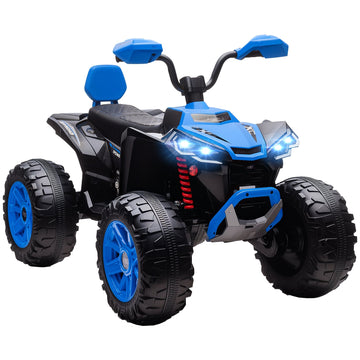 Elektrische kinderquad met USB, 6,5 km/u | Kleur: Blauw, zwart | Afmetingen: 68,5x109x76 cm