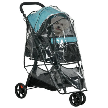 Hondenwagen | Kleur: Donkergroen/zwart/transparant | Afmetingen: 80.5x51.5x100 cm