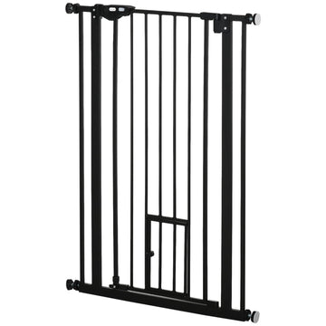 Stalen hondenhek voor huisdieren | Kleur: Zwart | Afmetingen: 74-80x68x104,1 cm