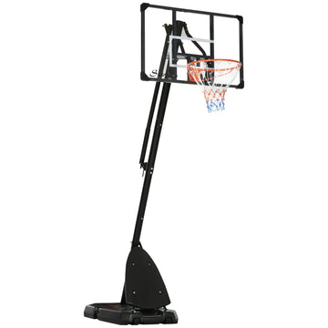 Verstelbare basketbalstandaard met wielen | Kleur: Zwart+Rood