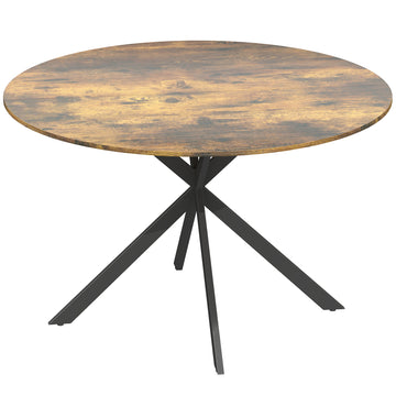 Ronde eettafel voor 4 personen | Kleur: Rustiek bruin | Afmetingen: 120x120x75 cm
