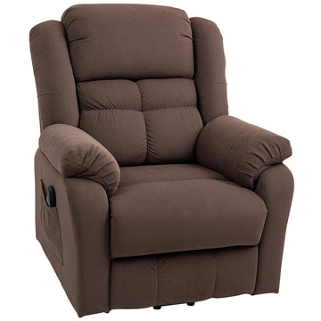 Sta-opstoel met massage en lendenverwarming | Kleur: Bruin | Afmetingen: 92x102x104 cm