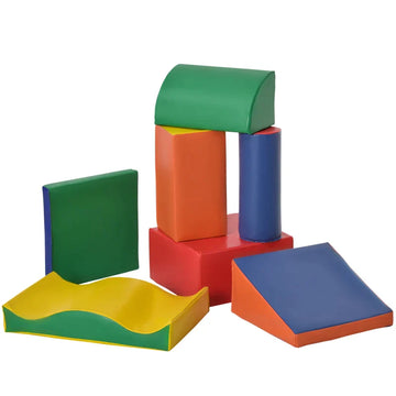 Zachte bouwblokkenset voor kinderen - 7 foam blokken | Kleur: Veelkleurig