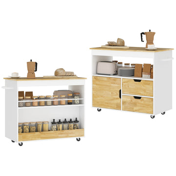 Keukentrolley met opbergruimte | Kleur: Bruin-wit | Afmetingen: 50x107x85 cm