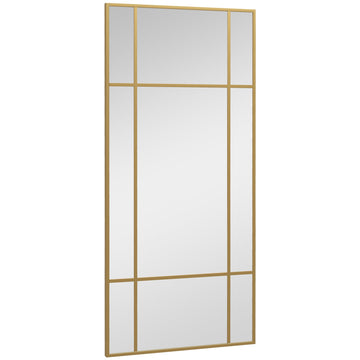 Elegante goudkleurige wandspiegel met meerlaags glas | Kleur: Goud | Afmetingen: 110x2x50 cm
