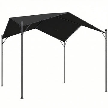 Pergola-paviljoen 3x3 m met zadeldak | Kleur: Donkergrijs | Afmetingen: 300x300x280 cm