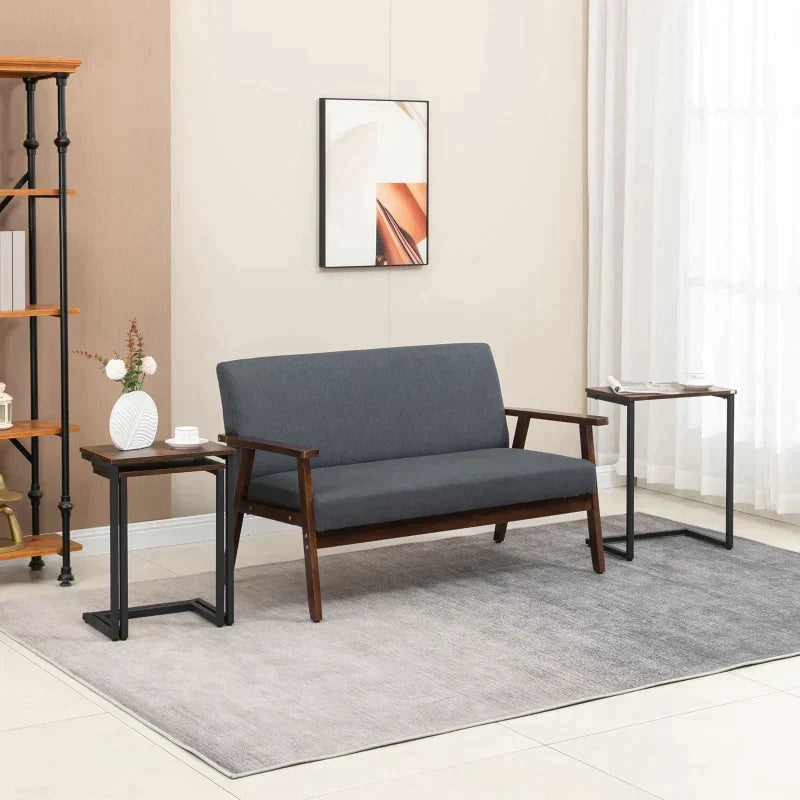Nesting Tables – Set mit 3 Beistelltischen | Farbe: Rustikales Braun | Maße: 30x45x60 cm