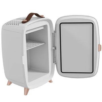 Cosmeticakoelkast 6L met spiegel en LED-verlichting | Kleur: Wit | Afmetingen: 19.4x24.3x35.6 cm