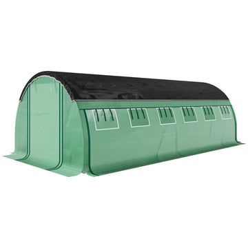 Polytunnelkas 6x3x2 m met UV-bescherming | Kleur: Groen, zwart | Afmetingen: 300x600x198 cm