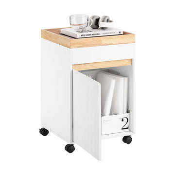 Mobiele Opbergkast - Rollend Opbergmeubel - MDF Houten Kast - Extra Opslag - 40cm x 63cm x 40cm