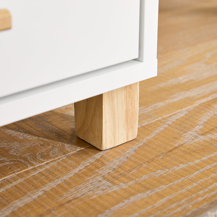 Office Opbergkast - Archiefkast - Houten Organizer - Witte en Bruine Look - 90x75x45cm - MDF & Rubberhout