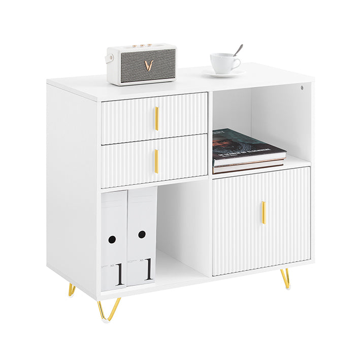 Witte Kast - Opbergoplossing - Organisatoreenheid - Luxe Design - 80x75x40cm - MDF & Metaal - Ruime Laden en Vakken