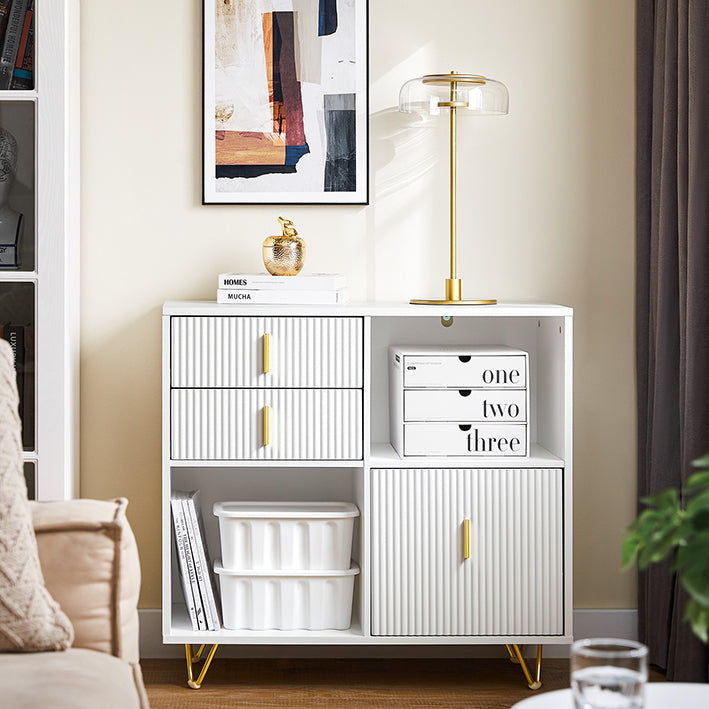 Witte Kast - Opbergoplossing - Organisatoreenheid - Luxe Design - 80x75x40cm - MDF & Metaal - Ruime Laden en Vakken