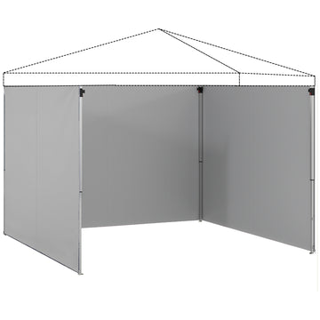 3-delige zijwanden met rits voor 3 x 3 m paviljoen | Kleur: Lichtgrijs | Afmetingen: 300x200 cm
