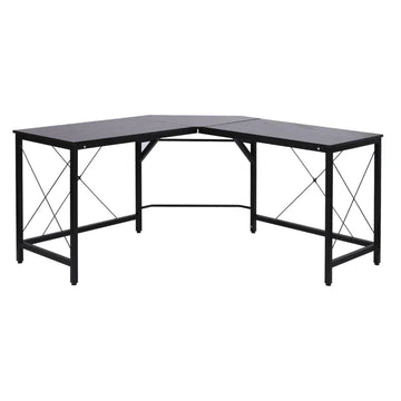 Hoekbureau - Computerbureau met 3 werkbladen | Kleur: Zwart | Afmetingen: 150x150x76 cm