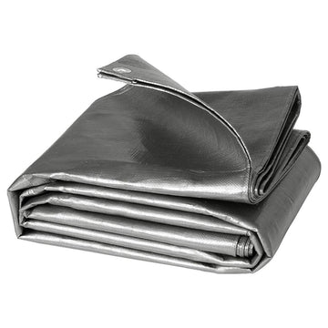Waterdicht afdekzeil 180 g/m² met ogen | Grijs | 200x200 cm