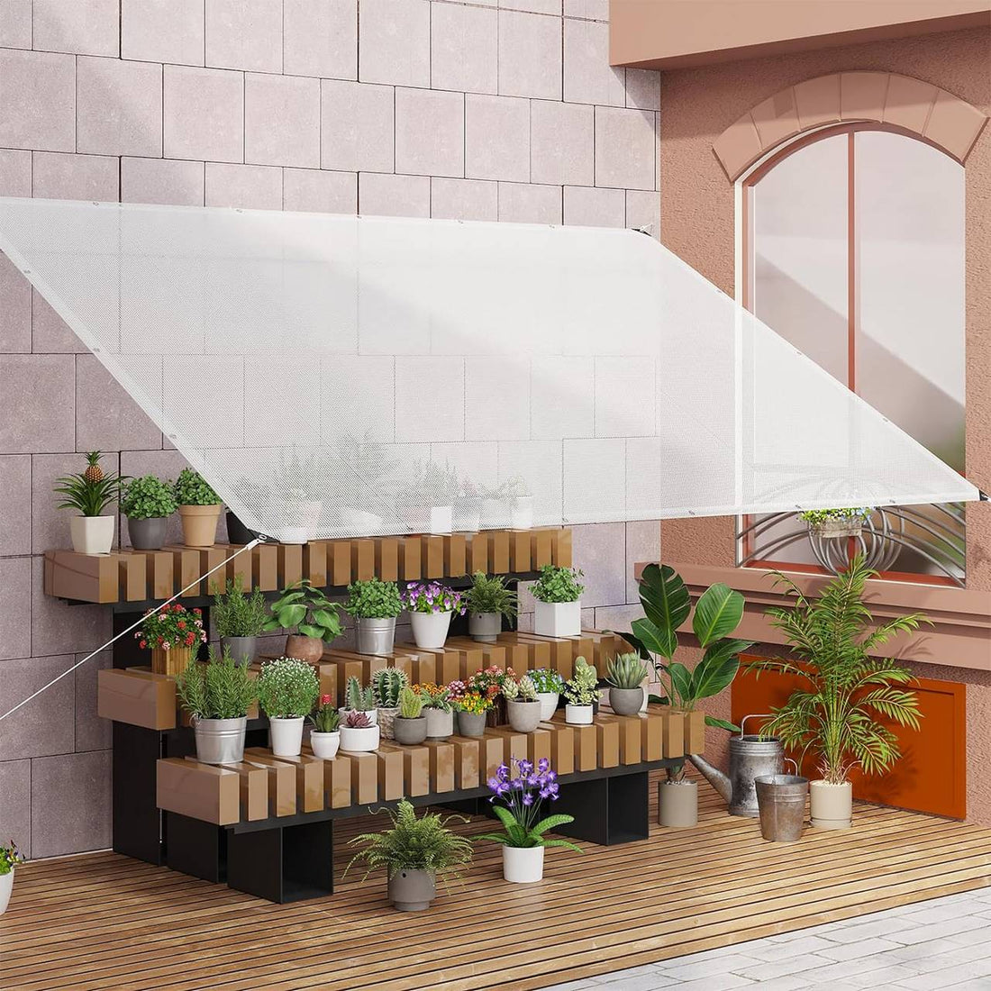 Vattentät presenning med öljetter 140 g/m² rivtålig UV-beständig | Transparent | 2x3 m