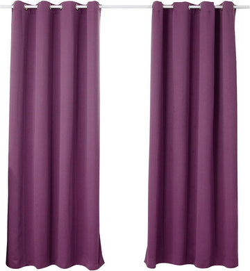 Set van 2 thermische verduisteringsgordijnen met ringen | Paars | 135x245 cm