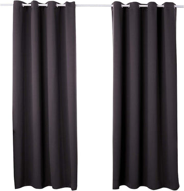 Set van 2 thermische verduisteringsgordijnen met ogen | Antraciet | 135x175 cm
