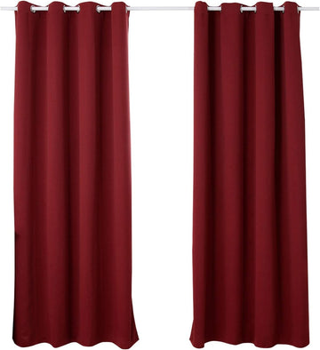 Set van 2 verduisteringsgordijnen met ogen | Bordeaux | 135x245 cm