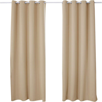 Set van 2 verduisteringsgordijnen met ogen en thermische werking | Bordeaux | 117x138 cm