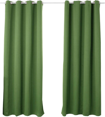 2-delige verduisterende thermogordijnen met ogen | Groen | 135x225 cm