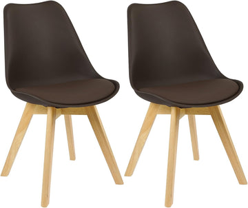 Set van 2 eetkamerstoelen PP kunstleer | Zwart, blauw, geel, groen, grijs, rood, wit | 48x42x82 cm
