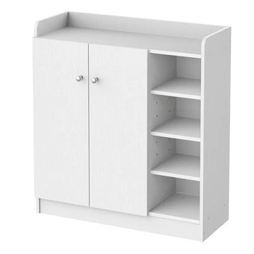Schoenenkast voor 12 paar schoenen met open vakken | Kleur: Wit | Afmetingen: 83x30x90 cm