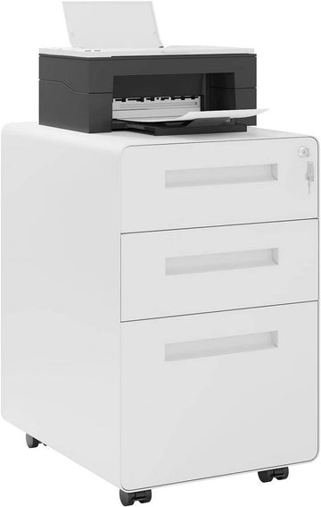 Archiefkast rolcontainer met 3 laden en hangmap | Wit | 40x50,8x63 cm