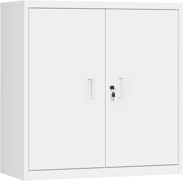 Afsluitbare archiefkast metaal | Wit | 90x40x92 cm