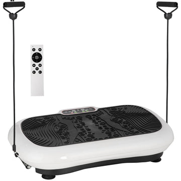 Trilplaat voor fitness met weerstandsbanden | Kleur: Wit+Zwart | Afmetingen: 40x73x13 cm