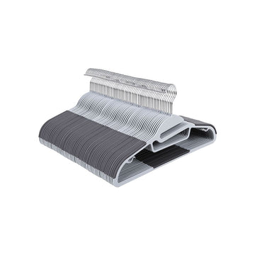 Kledinghangers 50 stuks - Velours - Antislip - Donkergrijs - 41,5 x 22,5 x 0,5 cm