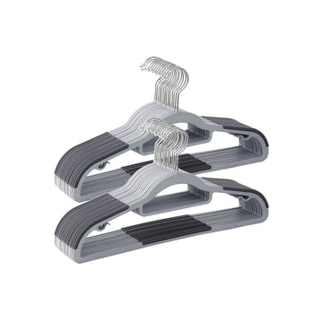 Kledinghangers 50 stuks - Kunststof - Antislip - Grijs - 42 x 0,6 x 21,5 cm