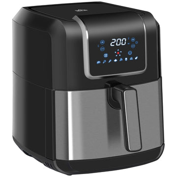 Airfryer 6,5 L - Heteluchtfriteuse | Kleur: Zwart+Grijs | Afmetingen: 29x36,5x33,8 cm