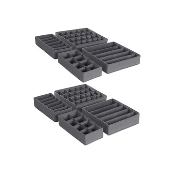 8-delige lade-organizerset voor ondergoed - grijs - 32 x 32 x 10 cm