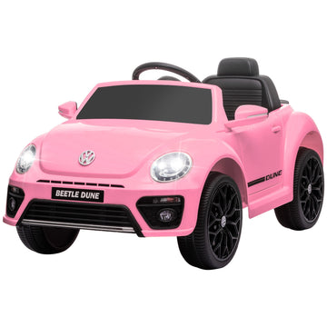 Elektrische kinderauto Volkswagen Kever | Kleur: Roze | Afmetingen: 56.5x97x46 cm