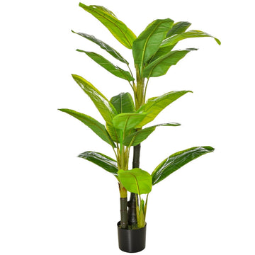 Kunstmatige bananenplant met 18 bladeren | Kleur: Groen | Afmetingen: 112x112x244 cm