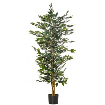 Kunstficus kunstplant | Kleur: Groen | Afmetingen: 112x112x244 cm