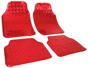 4-delige universele automatten aluminiumlook | Rood