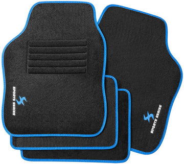Autovloermattenset 4-delig met hielbeschermers en antislip | Blauw