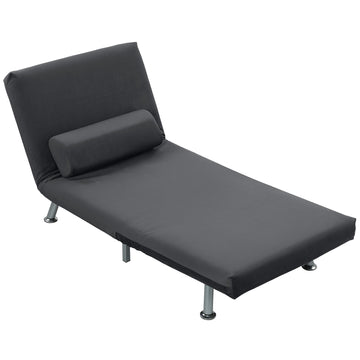 Opvouwbare fauteuil met bedfunctie | Kleur: Grijs | Afmetingen: 70x75x75 cm