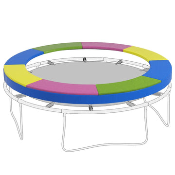 Trampoline randafdekking | Kleur: Geel/Roze/Groen/Blauw | Afmetingen: 305x305x30 cm