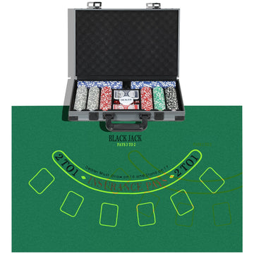 Pokerset met 400 chips en accessoires | Kleur: Grijs | Afmetingen: 28x39.5x8 cm
