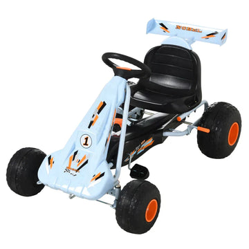 Kinder trapauto - Pedal go-kart | Kleur: Blauw/oranje/wit/zwart | Afmetingen: 66x97x59 cm